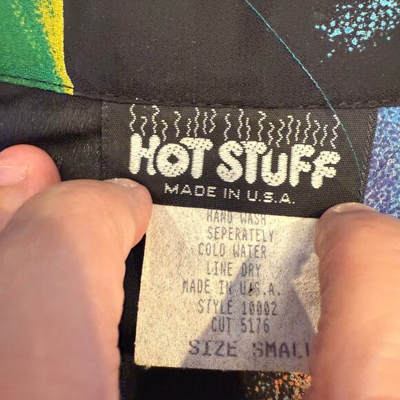 VTG Hot stuff Y2K small black floral tie crop women blouse Fairycore whimsygoth - Picture 6 of 8